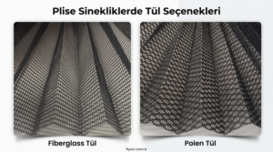Plise Sinekliklerde Tül Seçenekleri - Fiberglass Tül ve Polen Tül